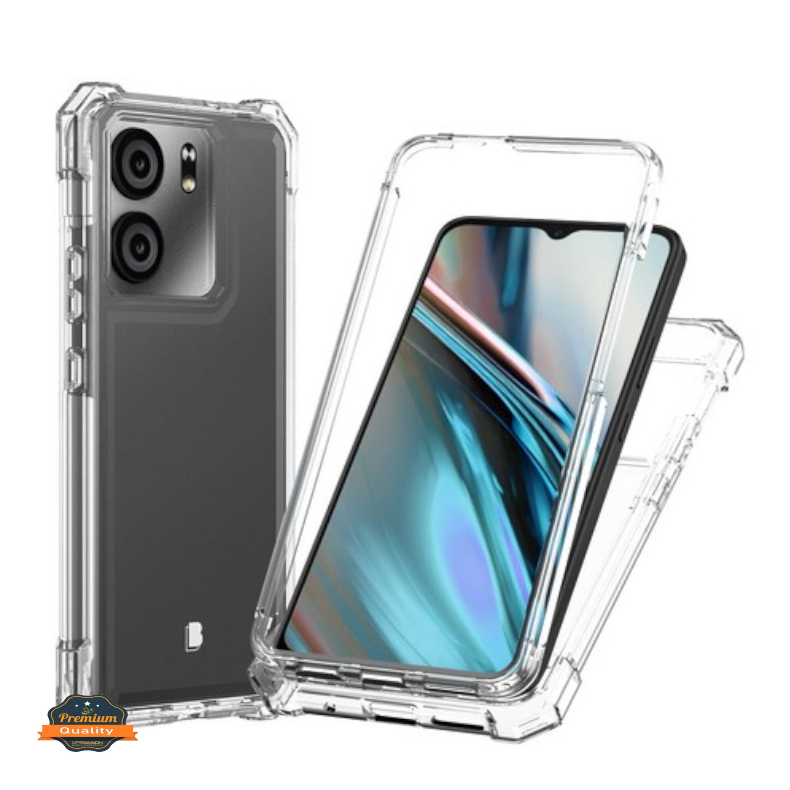 Xpression Phone Case For TCL K33 5G Full-Body Dual Layer Hybrid Case Slim, Drop-Proof TPU Hard PC, Durable Corner Front Bumper Protector Cover, Clear Transparent