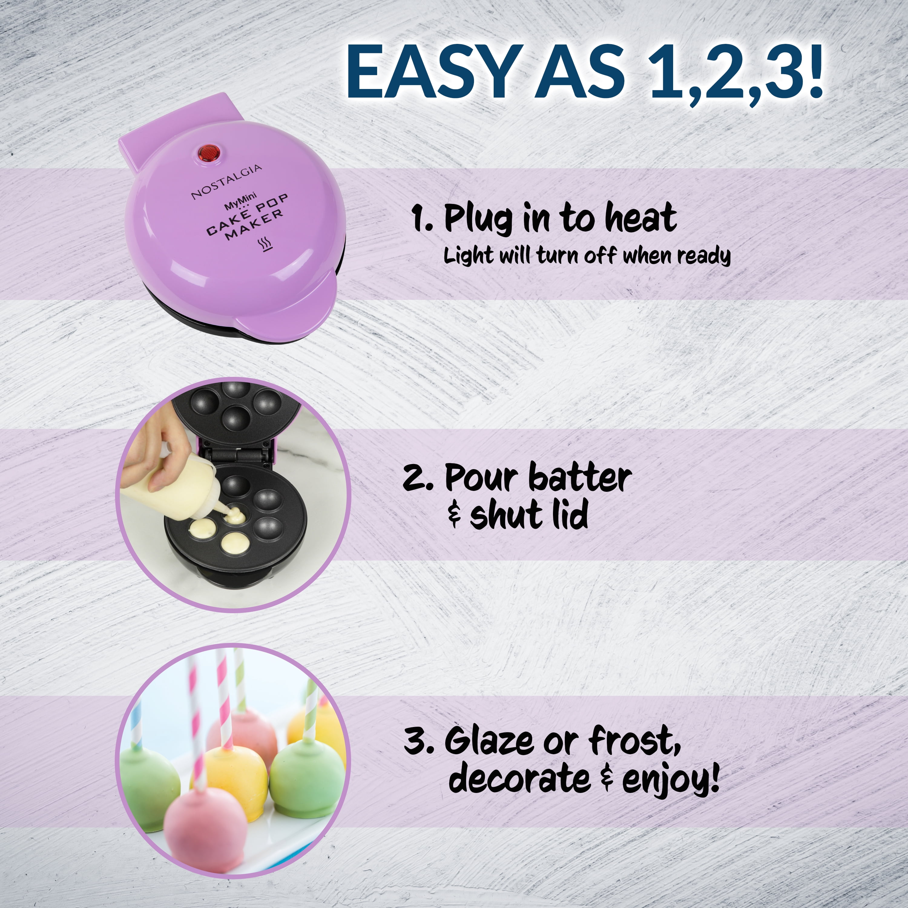 Nostalgia MCKP5VP My Mini Cake Pop Maker, Purple