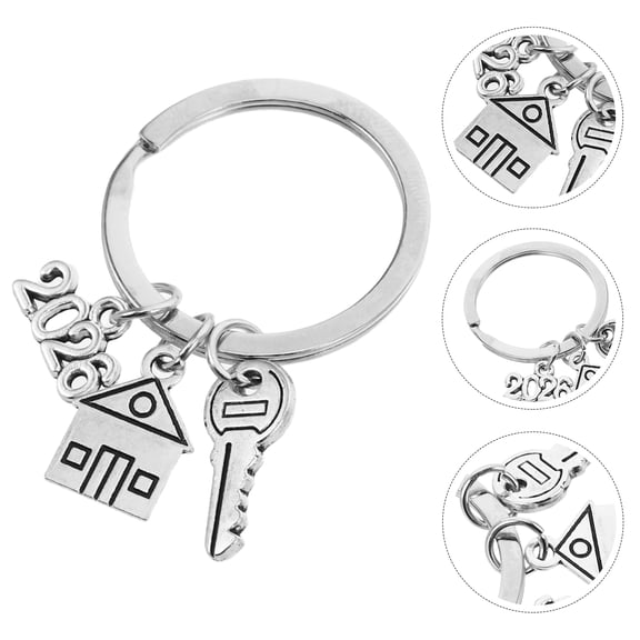 OULII New Home Keychain Housewarming Gift Silver Zinc Alloy 1Pcs