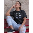thumbnail image 2 of Hand Drawn Nazar Eyes Wt Shaped T-Shirt Women -Image by Shutterstock, Female x-Large, 2 of 4