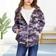thumbnail image 4 of Hrsba Girls Long Sleeve Hooded Casual Outwear & Jackets, Zip Up Jacket Girls 4-12 Years Old Boys Girls Fall and Winter Camouflage Casual Sports Long Sleeve Zip Hooded Jacket, 4 of 5