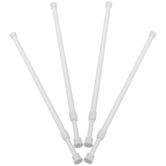 NICERIO 4-Pack Adjustable White Door Curtain Rods with Anti- Ends for Home Window Security and Privacy