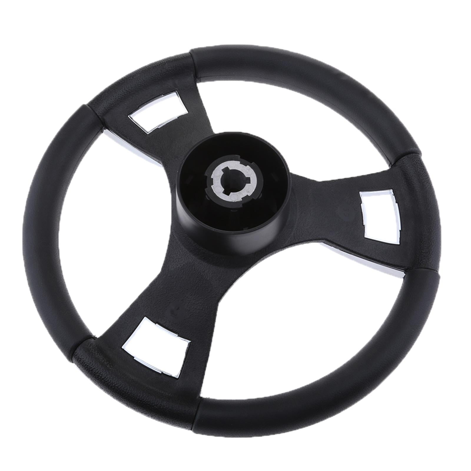 funtasica Universal 3-Spoke Marine Boat Aluminum Alloy Steering Wheel 350mm 3/4'' Steering Wheel for Marine canoe and kayak Boat Yacht Accessories