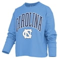 thumbnail image 2 of Women's Pressbox Carolina Blue North Carolina Tar Heels Motley Boxy Waist-Length Long Sleeve T-Shirt, 2 of 3