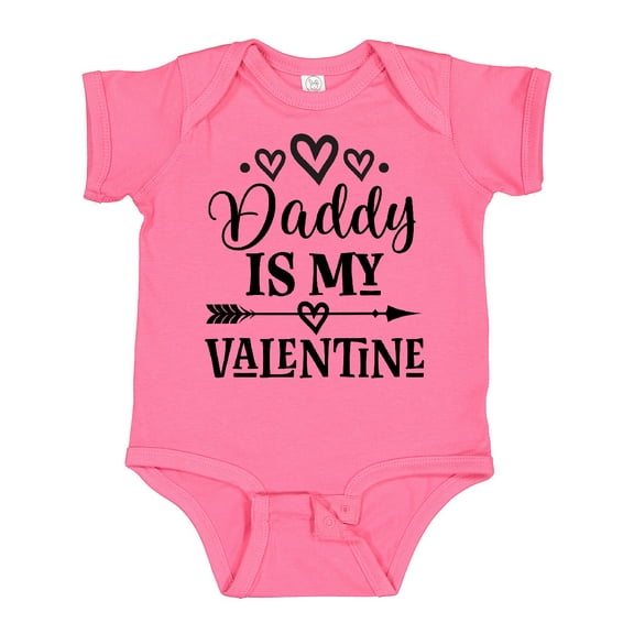 Inktastic Daddy Is My Valentine Holiday Girls Baby Bodysuit