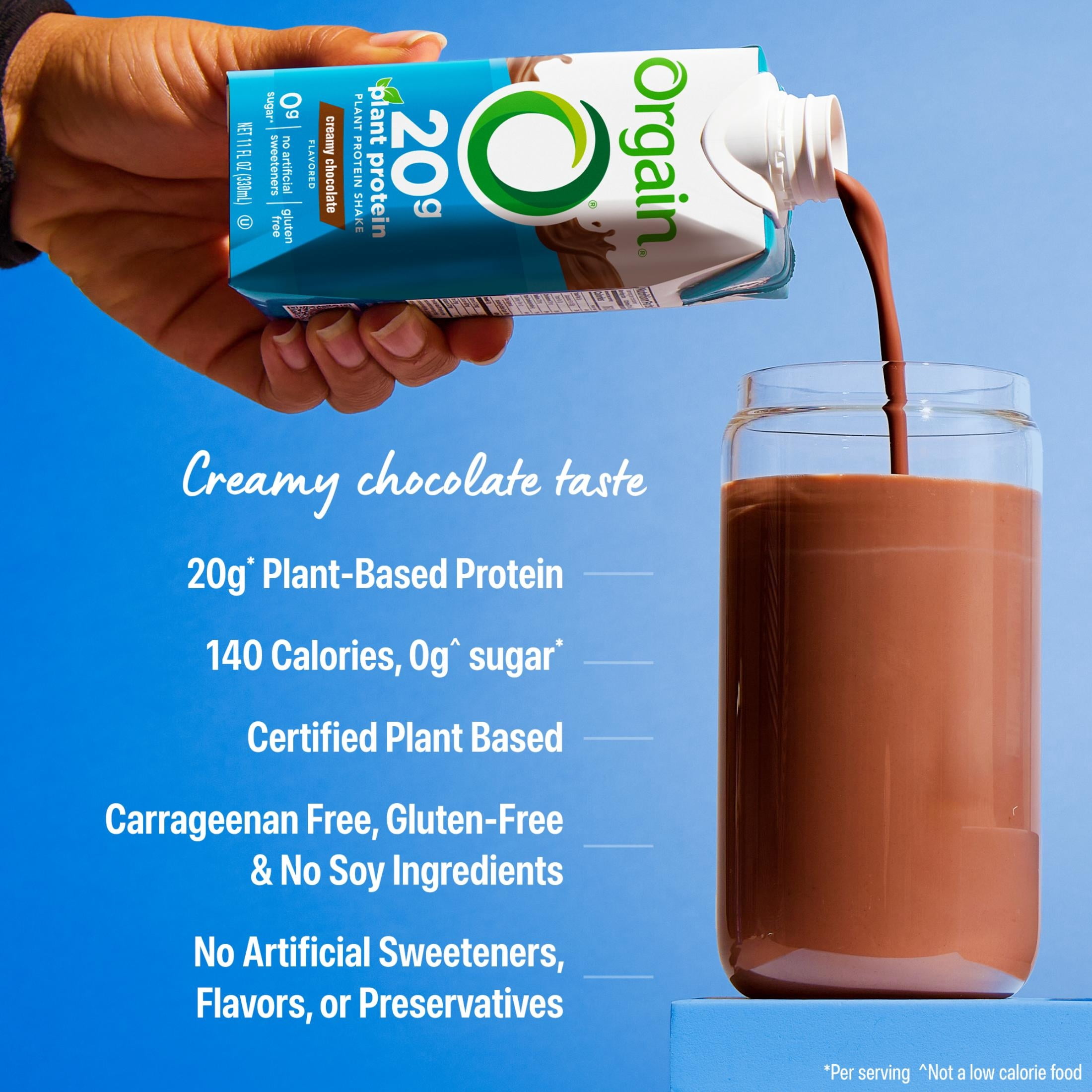 Orgain 20g Vegan Protein Shake, Plant Based, No Added Sugar- Creamy Chocolate 11oz, 12ct