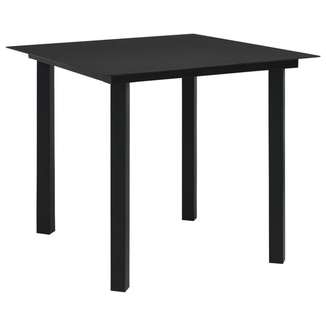 vidaXL Table à Manger de Jardin Noir 80x80x74 cm Acier et Verre