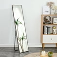 thumbnail image 5 of 3rd generation gray solid wood frame full length mirror, dressing mirror, bedroom porch, decorative mirror, clothing store, floor mounted large mirror, wall mounted. 58 "* 15", 5 of 9