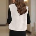 thumbnail image 4 of YMNXA Women'S Fuzzy Vest Sleeveless Open Front Solid Color Comfortable Warm Thick Jacket Coat For Daily Wear White Xl, 4 of 7