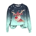 thumbnail image 4 of Futezty Christmas Hoodless Sweatshirt Deer Print Crewneck Fit Pullover Tops Long Sleeve Fashion Loose Blouse Casual, 4 of 4