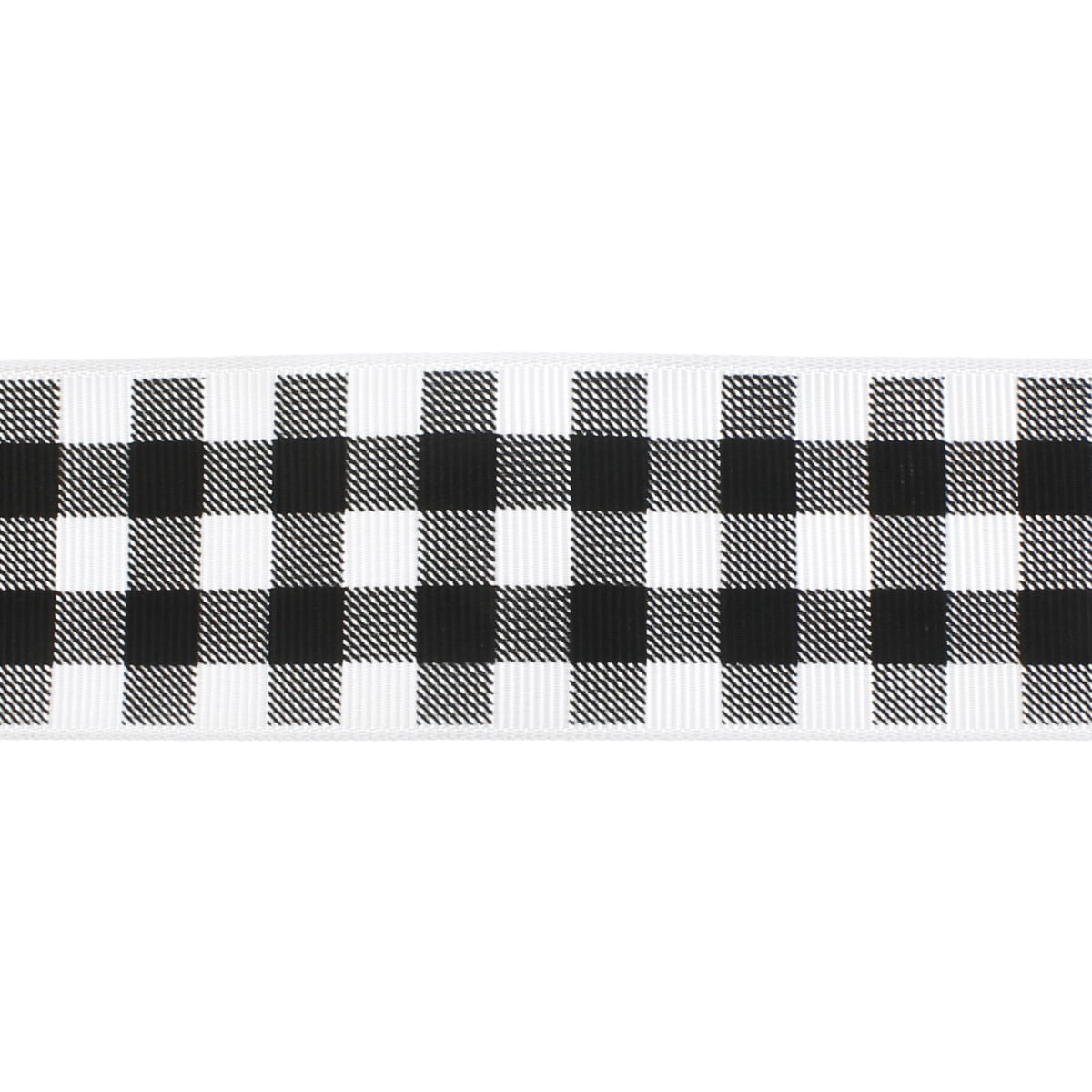 1.5" Black/White Buffalo Plaid Grosgrain Ribbon 25 Yard
