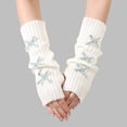 thumbnail image 2 of Audhol Fingerless Gloves for Women, Women's Winter Fingerless Gloves with Bow Soft Knit Wrist Decorative for Cold Weather Hand Warmers Gloves Mint Green One Size, 2 of 4