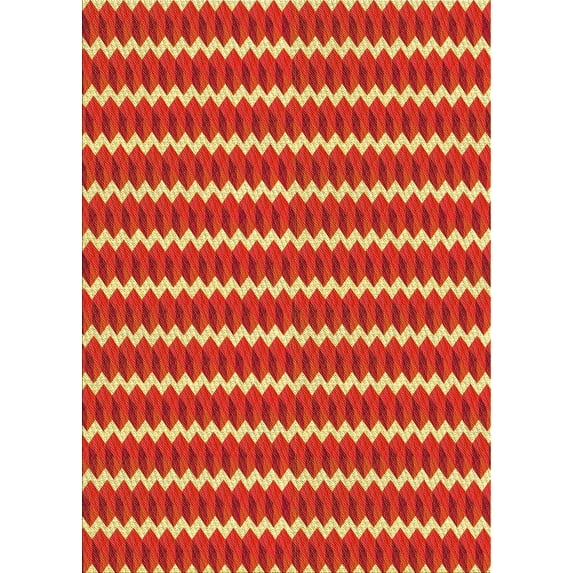 Ahgly Company Indoor Rectangle Patterned Carrot Orange Area Rugs, 4' x 6'