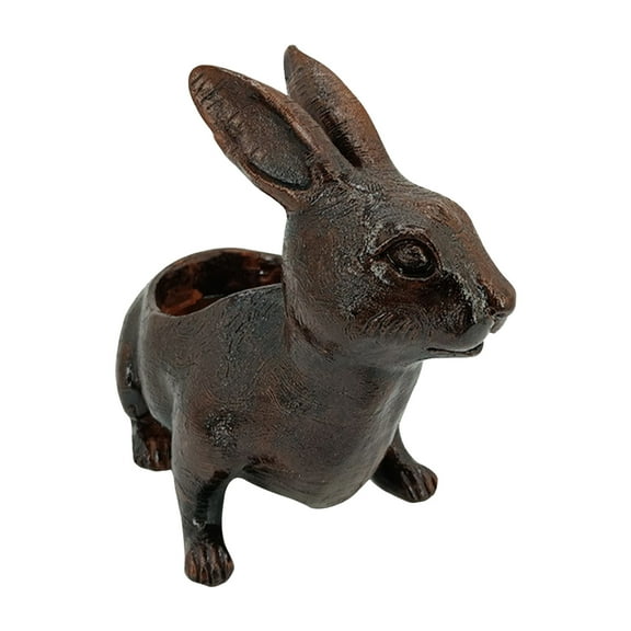 Jubipavy Cute Indoor And Outdoor Rabbit Resin Flower Pots Succulent Flower Pots Garden Decorative Flower Pots With Drainage Holes Gift Home Saving