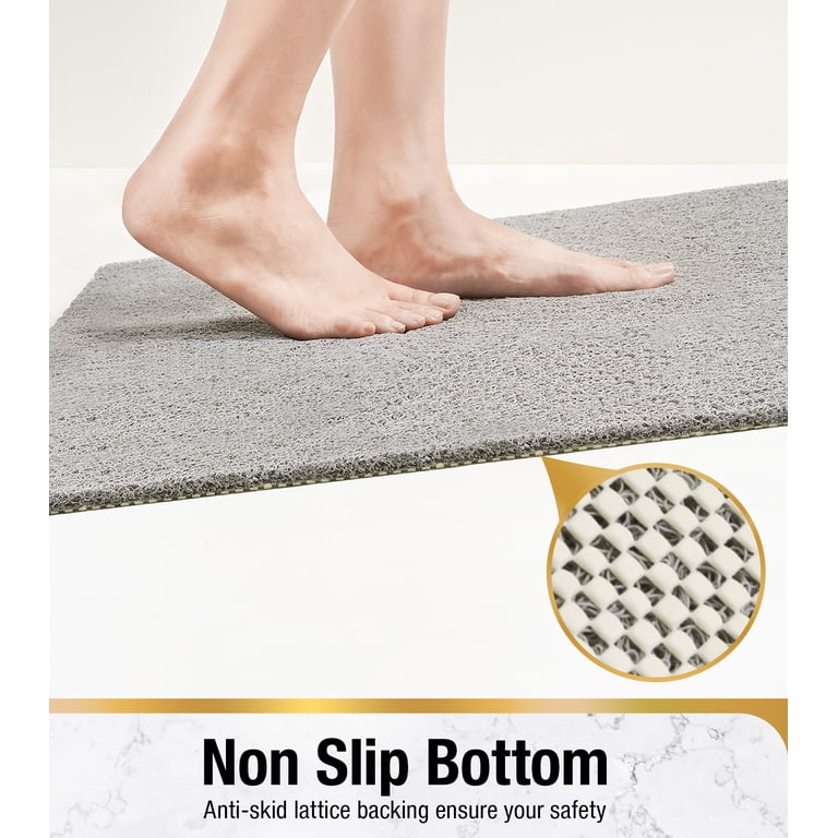 HITSLAM 24x16 Non-Slip Loofah Bath Mat, Gray photo 6