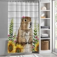 thumbnail image 6 of Groundhog Day Shower Curtain Set, Waterproof Shower Curtains for Bathroom, Sunflower Spring Floral Botanical Vintage Washable Fabric Cloth Bath Curtain for Bathtub Decoration with Hooks 48x72 Inches, 6 of 9