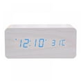 thumbnail image 1 of Wood LED Digital Alarm Clock With Phone Wireless Charging Pad Snooze Function Sound Control Alarm Clock, 1 of 7