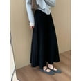 thumbnail image 2 of Women'S Winter Knitted Pleated Midi Skirt A-Line Flared Casual Warm Thermal Long Skirt With High Waist Skirts For Women, 2 of 6