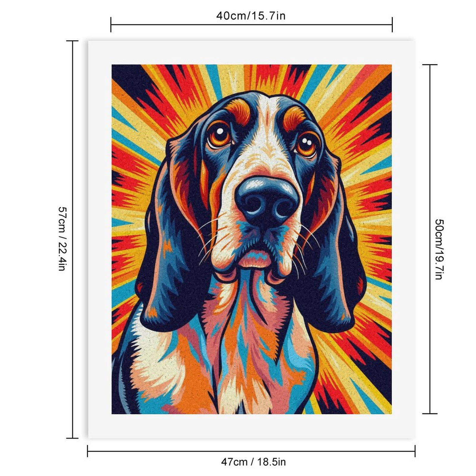 Paint By Numbers Kit for Adults Beginner - DIY Colorful Dog Art Radiant Burst Canvas Painting Kits for Adults, Frameless Paint By Number for Adults for Home Wall Decor 16x20 Inch