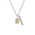 thumbnail image 2 of Delight Jewelry Goldtone Crystal Initial - S - Silvertone Always My Sister Bar Charm Necklace, 23", 2 of 4