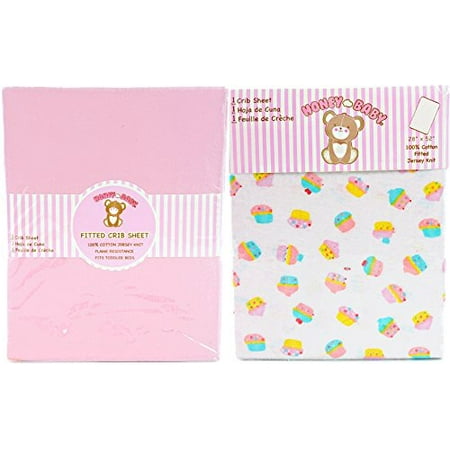 Honey Baby Cupcake Toddler Bed or Crib Sheets 2-Pack (100%