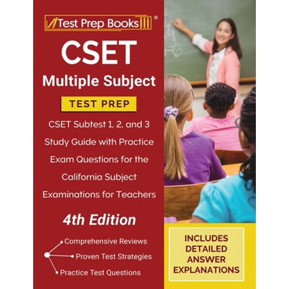 Pre-Owned CSET Multiple Subject Test Prep: CSET Subtest 1, 2, and 3 Study Guide with Practice Exam Questions for the California Subject Examinations for Teacher (Paperback) 1628458739 9781628458732
