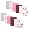 Hudson Baby Infant Girl Cotton Flannel Burp Cloths Bundle, Woodland Floral, One Size