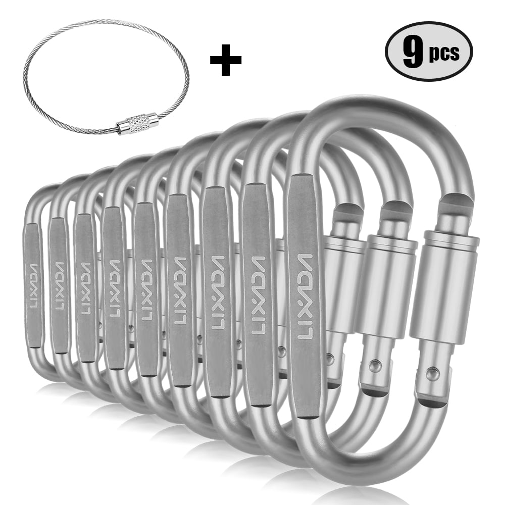 Hang Clip Hiking D type Aluminum Alloy Key Ring Buckle Carabiner Snap Hook