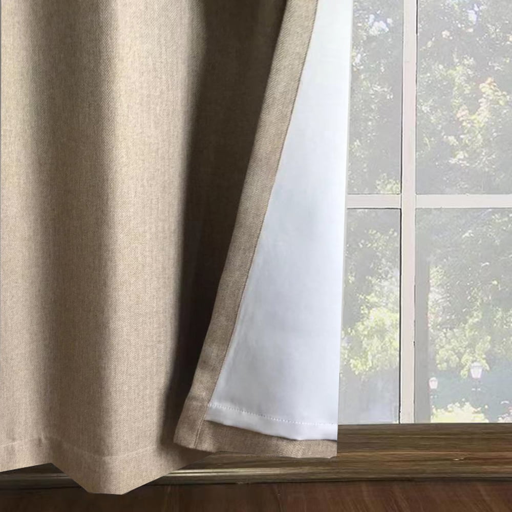 Better Homes & Gardens Solid Herringbone Blackout Curtain Panel, 1 Panel, Brown, 50" W x 108” L