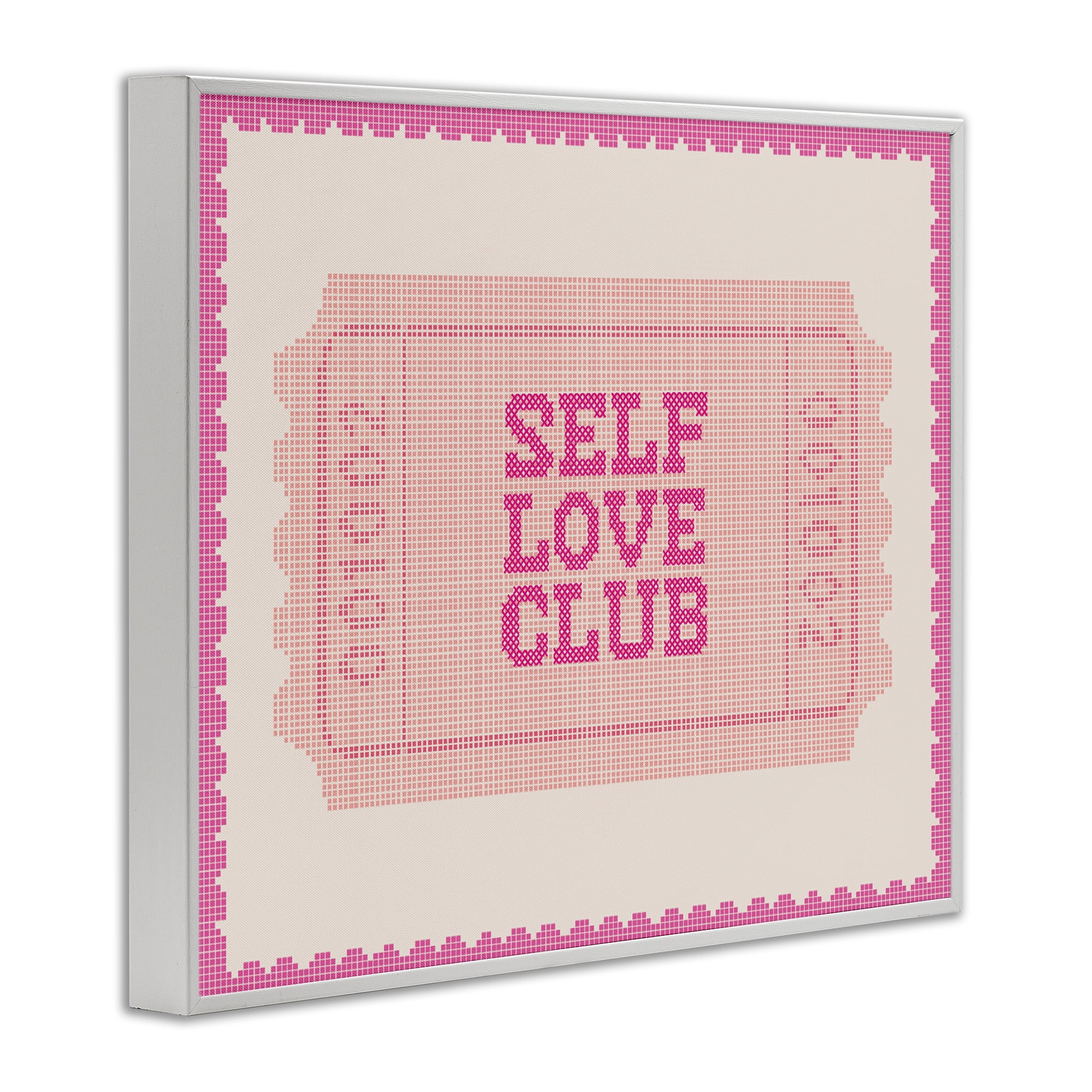 Stupell Industries Self Love Club Retro Ticket White Framed Giclee Art, design by Lil' Rue