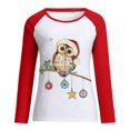 thumbnail image 3 of Pntutb Mujeres Casual Navidad Impresión Raglan Manga Larga Camisas Blusa tops Pntutb Pntutb-2148, 3 of 4