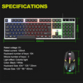 thumbnail image 6 of Led Rainbow Color Backlight Adjustable Gaming Game USB Wired Keyboard Mouse Set - Wired USB Lighting Gaming Computer Touch Keyboard and Mouse Set Black, 6 of 6