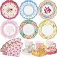 thumbnail image 4 of Plato de papel grande de porcelana azul y blanca con flores, 17,5 cm, plato de papel desechable, plato de encaje vintage para bodas, 4 of 6