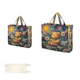 thumbnail image 3 of Corduroy Composite Fabric Tote Bag Magnetic Snap Large Capacity Crossbody Bag Beige Shoulder Strap Cute Bear and Sunflowers, 3 of 8