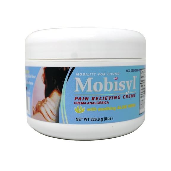 Mobisyl Pain Relieving Cream with Soothing Aloe Vera, Maximum Strength, 8 oz Jar