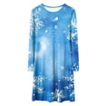 thumbnail image 4 of Zanarzt Robe Fille Enfants à Manches Longues Robe de Noël pour Fille Imprimé Bal Fête Fête de Noël Robes pour Fille Violet Pâle, 15-16 Ans, 4 of 5