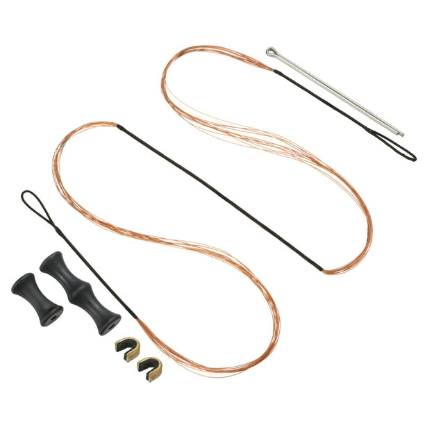 Reemplazo de Cuerda de Arco Uxcell, Cuerdas de Arquería con Protector de Dedo y Puntos de Nock de Latón para Arco Recurvo de 53 Pulgadas