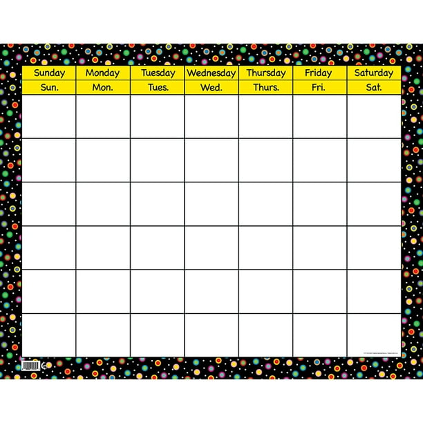 POPPIN PATTERNS LARGE CALENDAR CHART