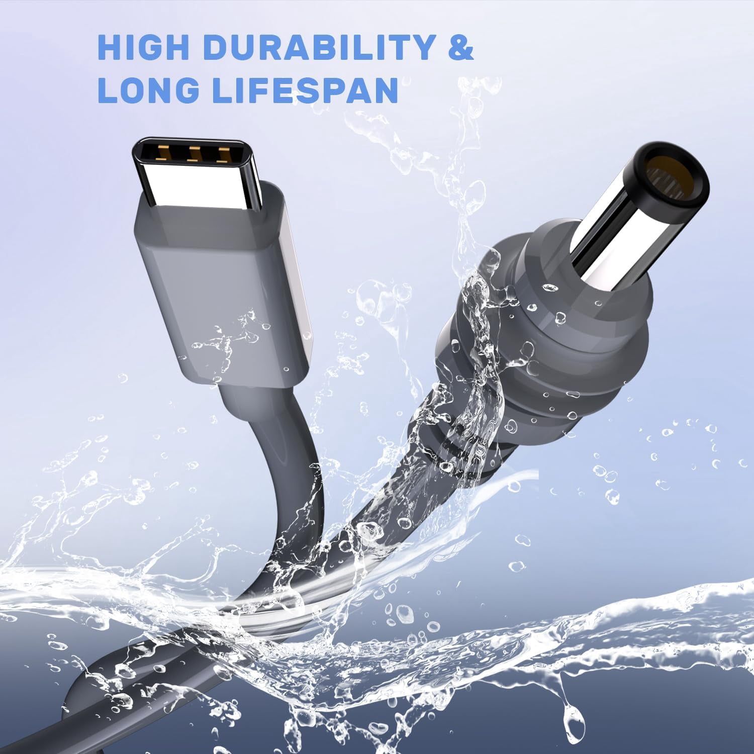 USB C to DC Power Cable for Starlink Mini, Max Power 140W Input Type C to DC Cable, 18AWG 20M/60FT Replacement Cable for Star Link Mini Waterproof Grey