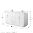 thumbnail image 4 of Elan TK 66" White Double Vanity & Carrara Cultured Marble Top & Nickel Trim, 4 of 5