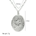 thumbnail image 2 of Guodhu Vintage Engraved Flower Empaistic Photo Locket Hold Picture Oval Round Pendant Necklace Antique Carved Pattern Souvenir Memorial Clavicle Jewelry for Women, 2 of 2