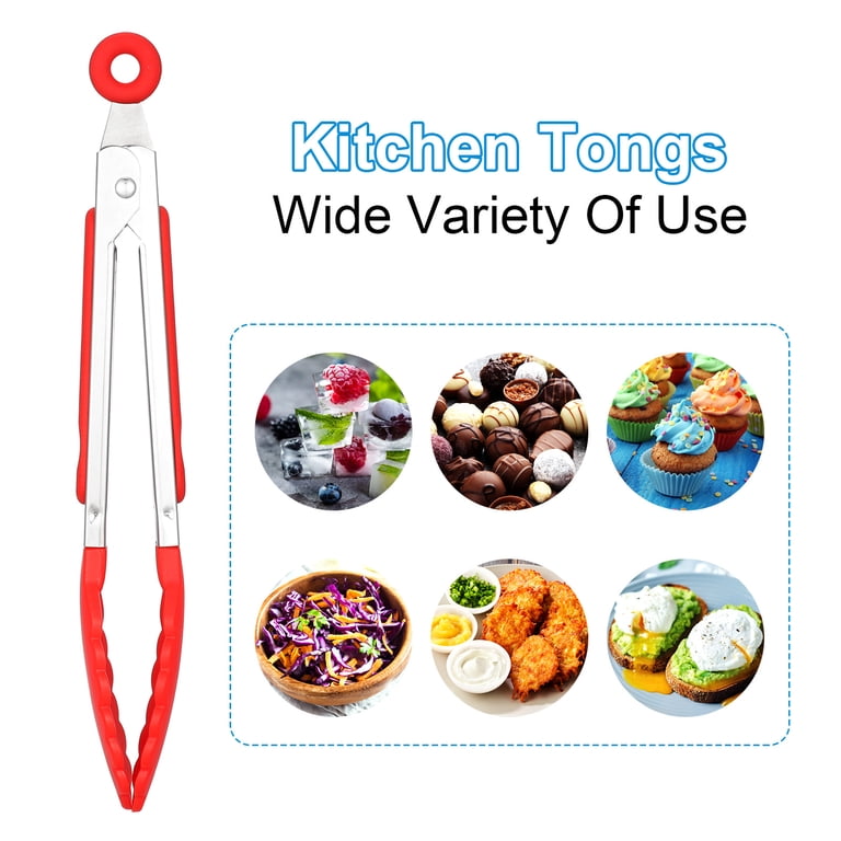 Topekada Stainless Steel Kitchen Tongs, 4-Pack, 8 in photo 2