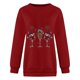 thumbnail image 3 of Gibobby Sudaderas de Navidad para mujer Sudadera navideña para mujer Cuello redondo Manga larga Puente navideño Casual Tops navideños(Rojo,G), 3 of 4