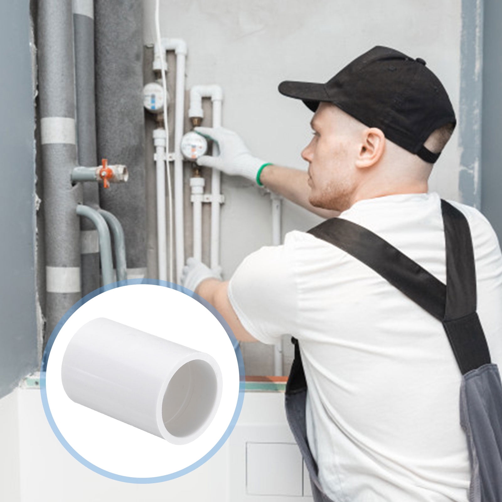Unique Bargains Pipe End Cap Plug White 75mm x 85mm x 83mm 2pcs