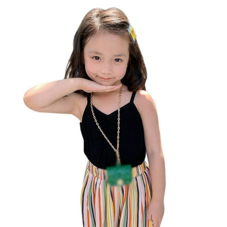 

Esho Little Girls Summer Casual Tee Camisole Tank Top Kids Sleeveless Basic Cami Top Crop Top 3-8T