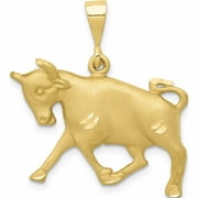 10K Yellow Gold Taurus Zodiac Charm (30 X 20) Made In United States -Jewelry By Sweet Pea