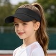 thumbnail image 2 of Hats for Women Kids Breathable Visor Cap Adjustable Headband Outdoor Sport Hat Black One Size, 2 of 9