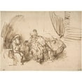 thumbnail image 2 of Rembrandt van Rijn 24x19 Gold Ornate Framed and Double Matted Museum Art Print Titled - Nathan Admonishing David (1650-55), 2 of 4