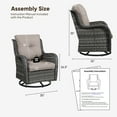 thumbnail image 2 of Planntonneo Outdoor Swivel Gliders Chair Set of 2, Patio Wicker High Back Swivel Rocker Chair with Grey Cushions for Balcony Deck Porch, 2 of 9