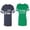 Men Navy / Women Green, variant on Sand Wishes We finish Each Other Unisex Couple Matching Cotton Jersey style T-Shirt Contrasting stripes on sleeves (Men Navy / Women Black) (Men S / Women S)